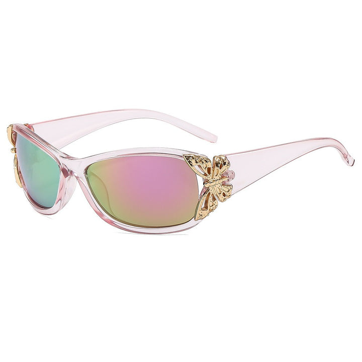 Butterfly Charm Stylish Metal-Accent Sunglasses