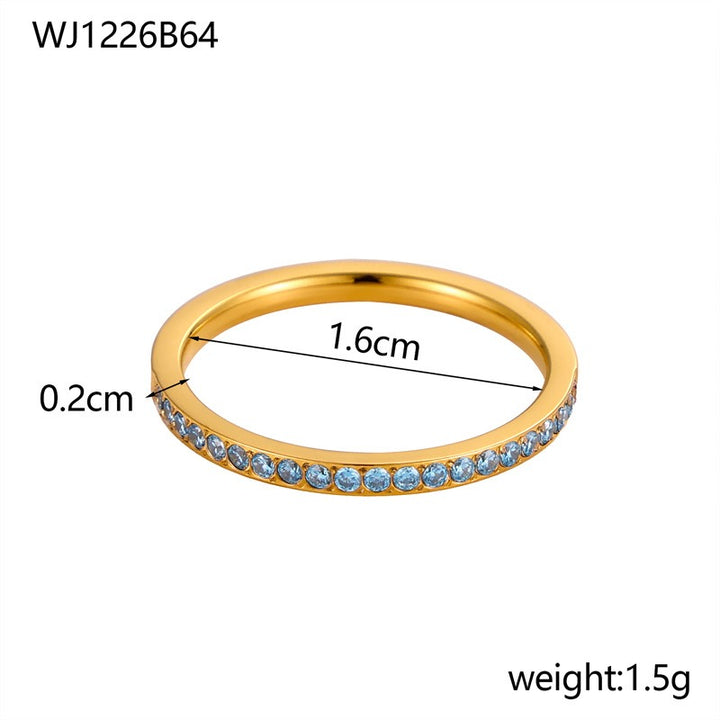 Birthstone Elegance 18K Gold 12-Color Birthstone Stackable Ring