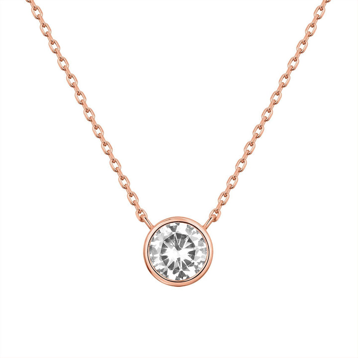 Dainty Minimalist Bezel-Set Moissanite Necklace