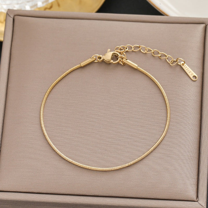 Minimalist Dainty S925 Silver Snake Chain Anklet