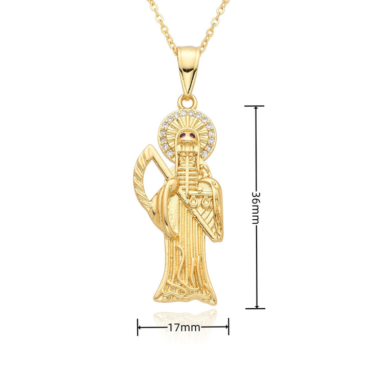 18K Gold Plated Vintage Religious Medal Necklace