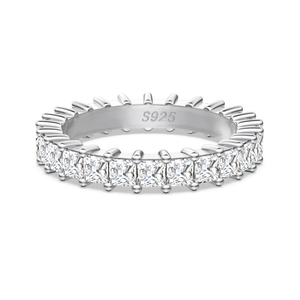S925 Sterling Silver Moissanite Eternity Band Collection