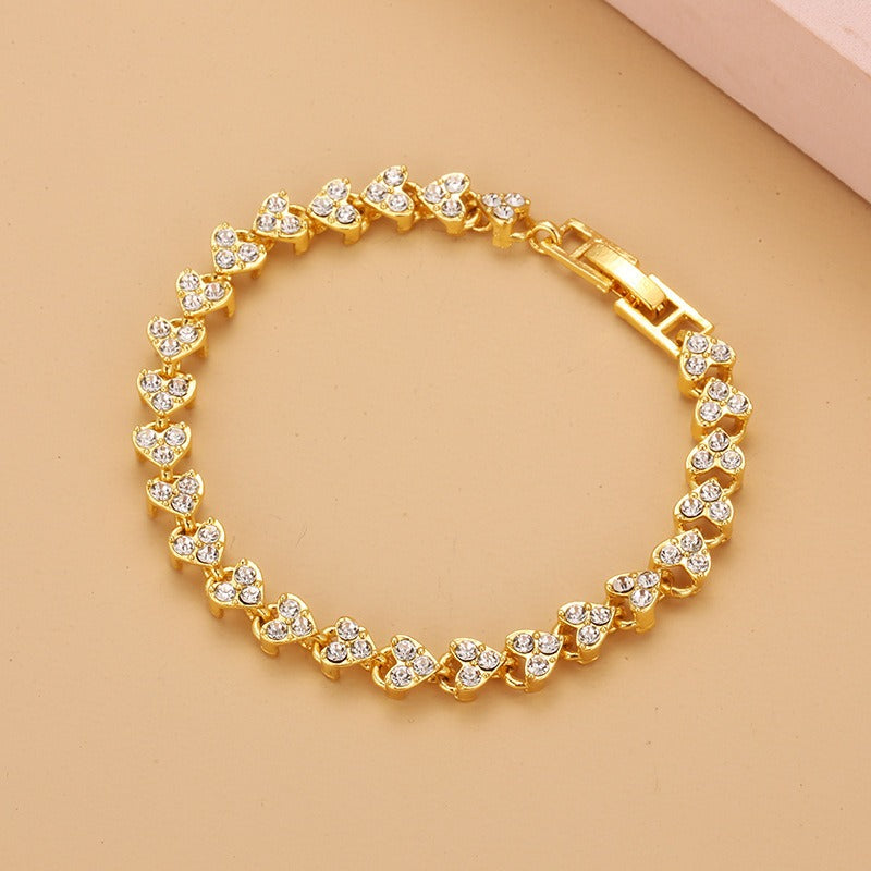 Double Heart Roman Chain Bracelet