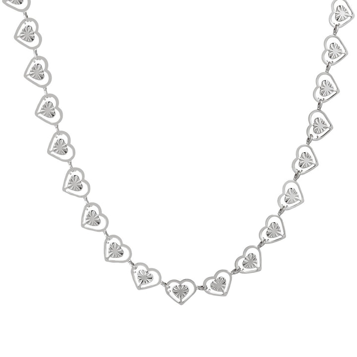 18K Gold Plated Hollow Heart Chain Collection Necklace Bracelet Set