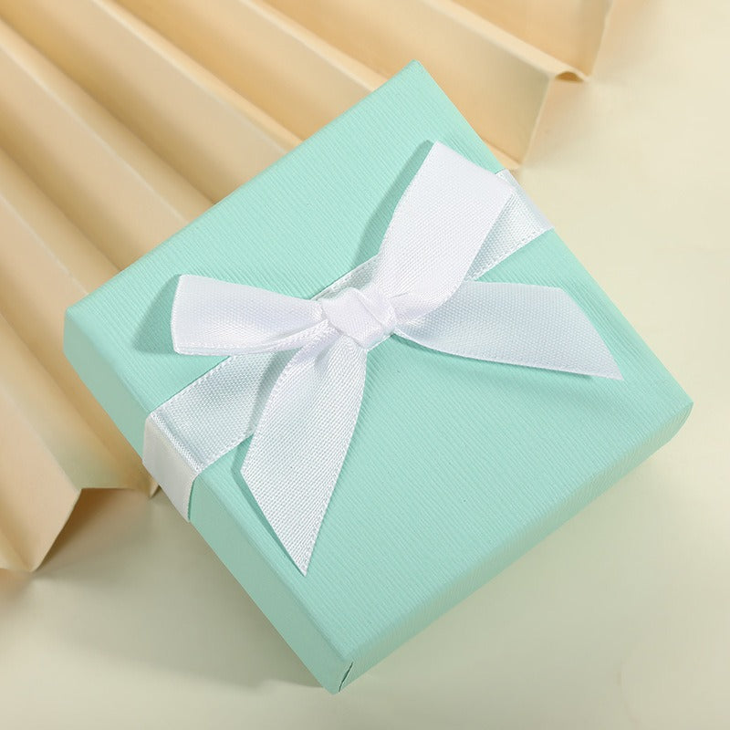 Elegant Ritual Classic Ribbon-Print Jewelry Gift Box