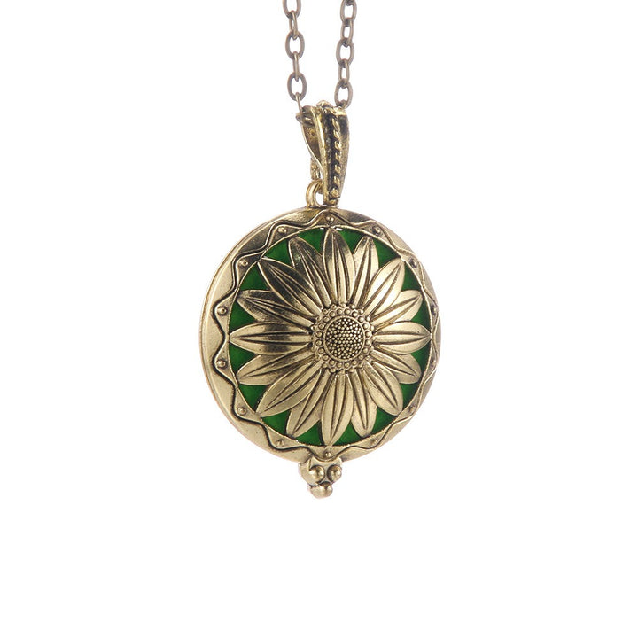 Vintage Antique Bronze/Silver Aromatherapy Essential Oil Diffuser Necklace