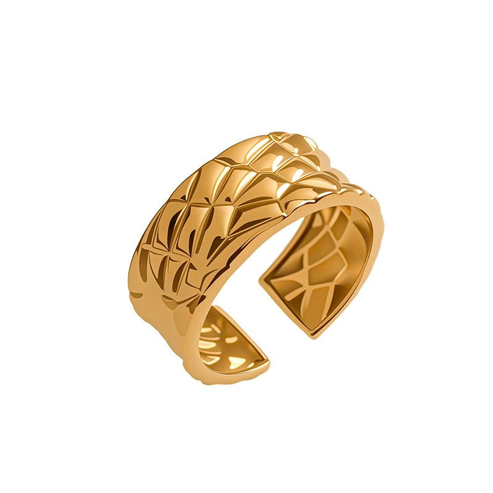 18K Gold Vintage Chain Geometric Open Ring