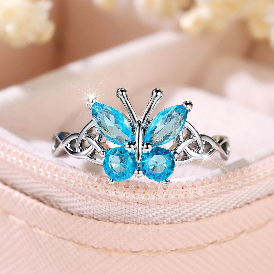 Light of Transformation S925 Sterling Silver Celtic Knot Butterfly Ring