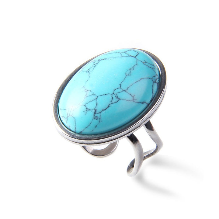 Vintage Natural Gemstone Open Ring
