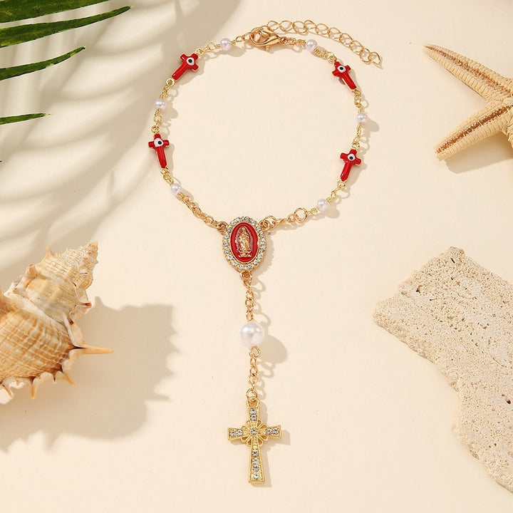 Vintage Faith & Pearl Beaded Bracelet
