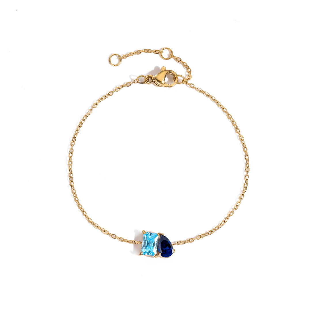 18K Gold Toi et Moi Birthstone Bracelet