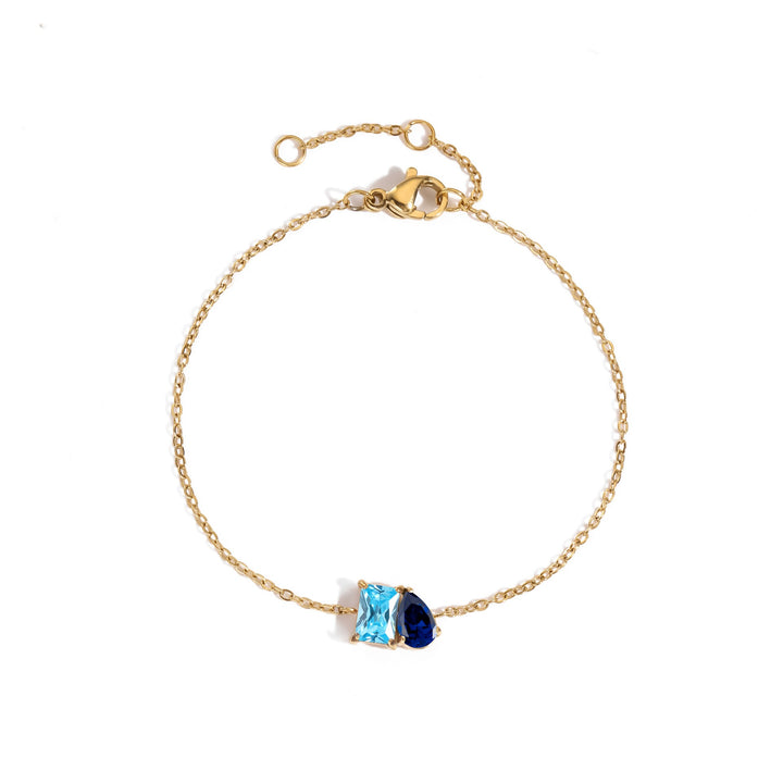 18K Gold Toi et Moi Birthstone Bracelet