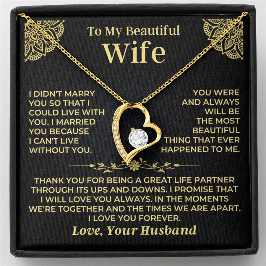 Eternal Love Floating Heart Necklace Personalized Gift Set for Her To My Daughter/Wife/Grandma/Mom/ Granddaughter(Gift Box & Card Included)