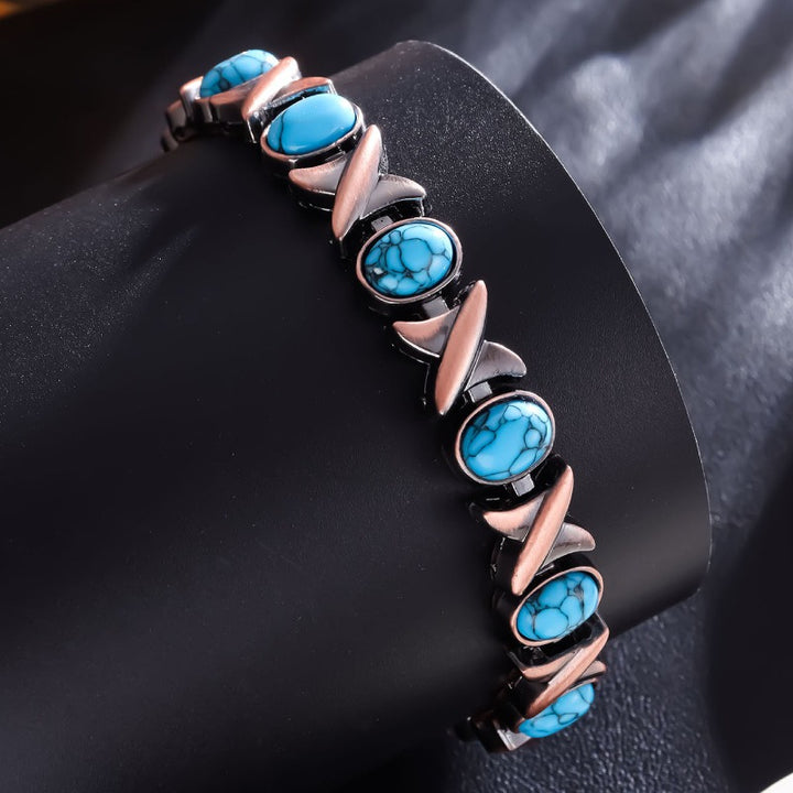100% Pure Copper Magnetic Bracelet with Natural Turquoise