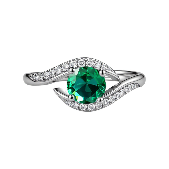 Two-Way Embrace 925 Sterling Silver Twisted Band Gemstone Ring