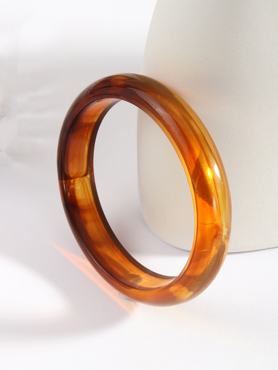 Vintage Amber Resin Thin Bangle Bracelet