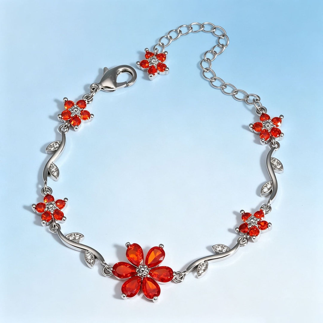 S925 Sterling Silver 18K Gold Plated Vine Flower Bracelet