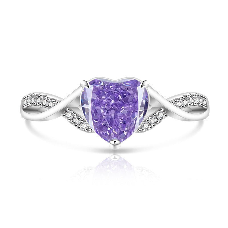 Heart of Devotion S925 Sterling Silver Heart-Cut Ring