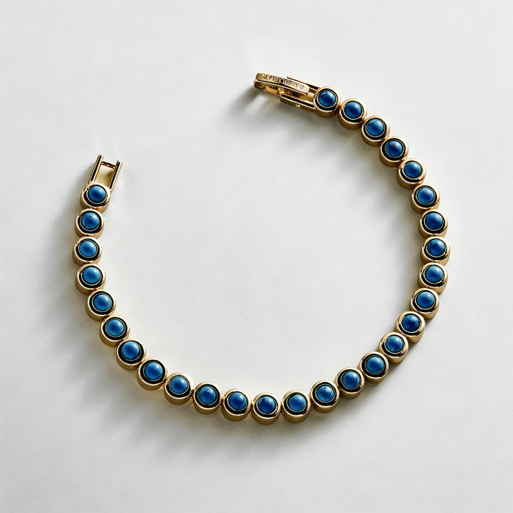 Eternal Radiance 14K Gold Plated Bezel-Set Gemstone Bracelet