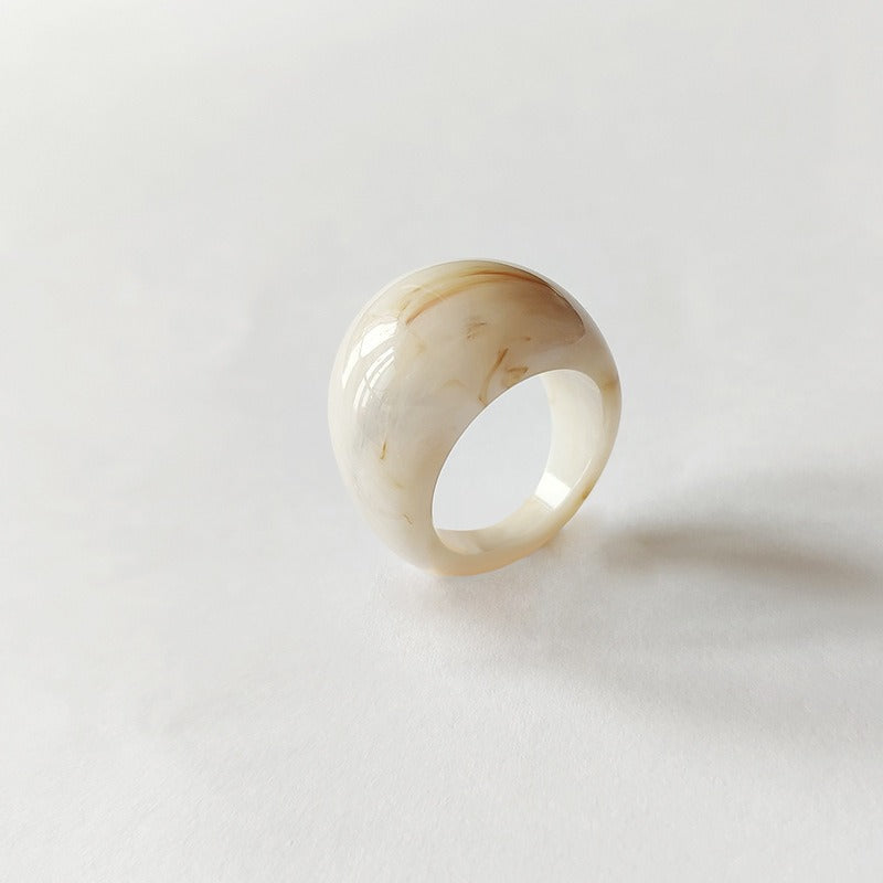 Chunky High-Gloss Resin Dome Ring