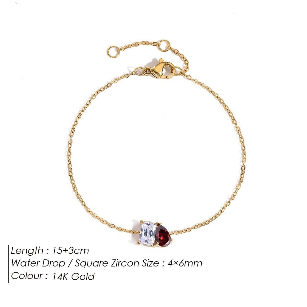 14K Gold Dual Birthstone Bracelet
