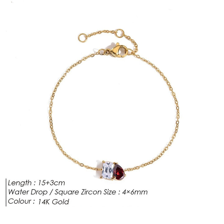 14K Gold Dual Birthstone Bracelet