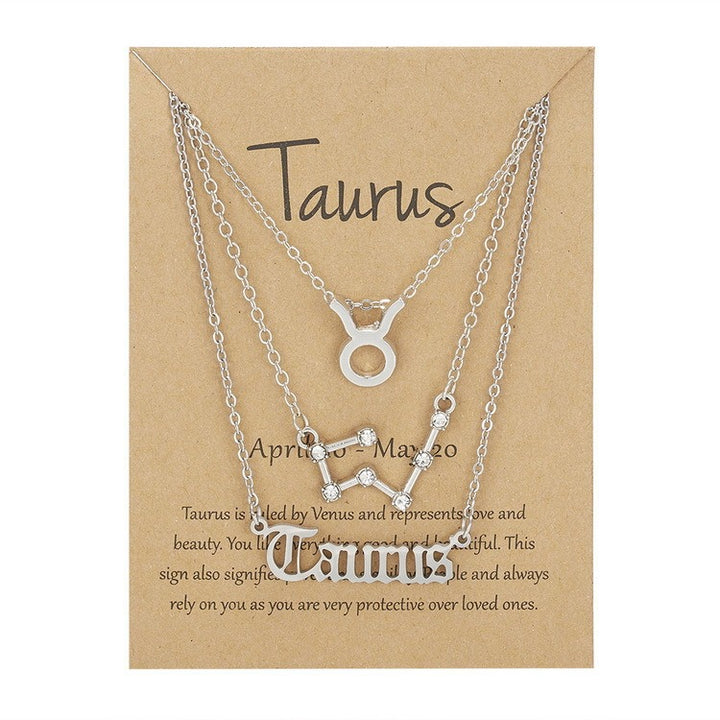 12 Zodiac Signs Layered Necklace Set
