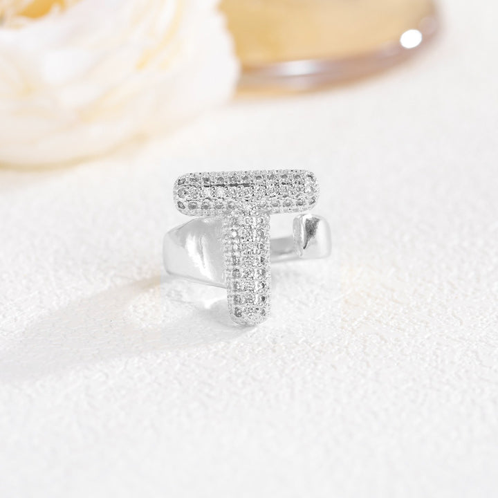 Letter Starburst 18K Gold Diamond 26-Letter Open Ring（Free shipping on orders of two or more items）