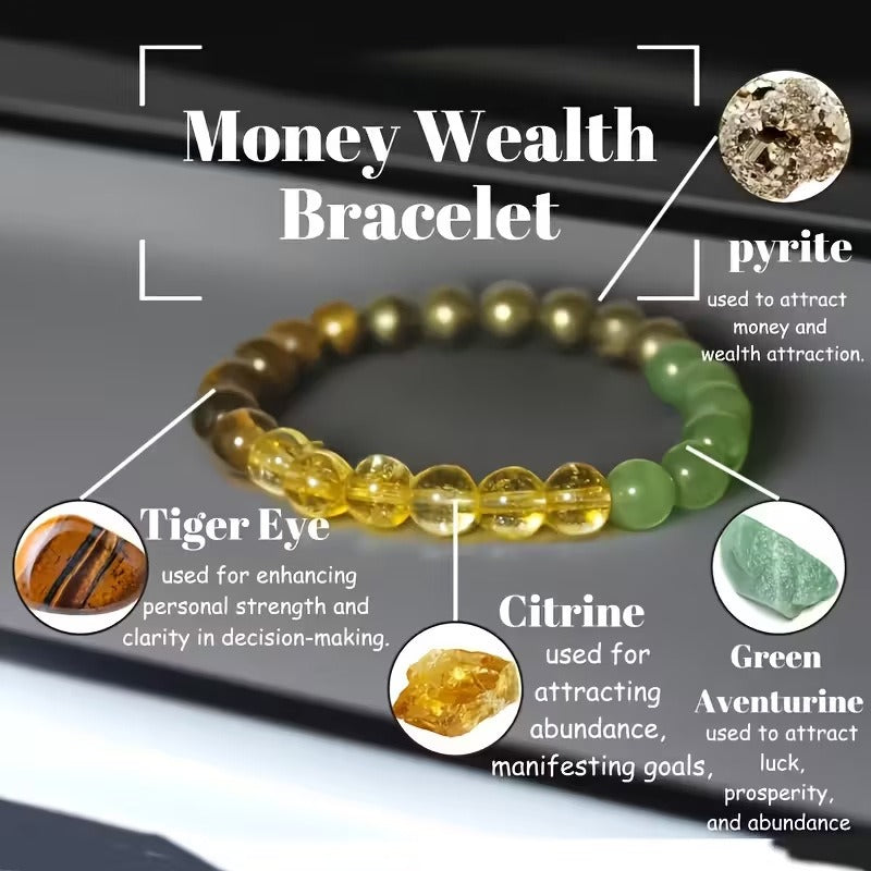 Crystal Energy Bracelet - Natural Gemstone Luck Bracelet European & American Niche Healing-Style Jewelry