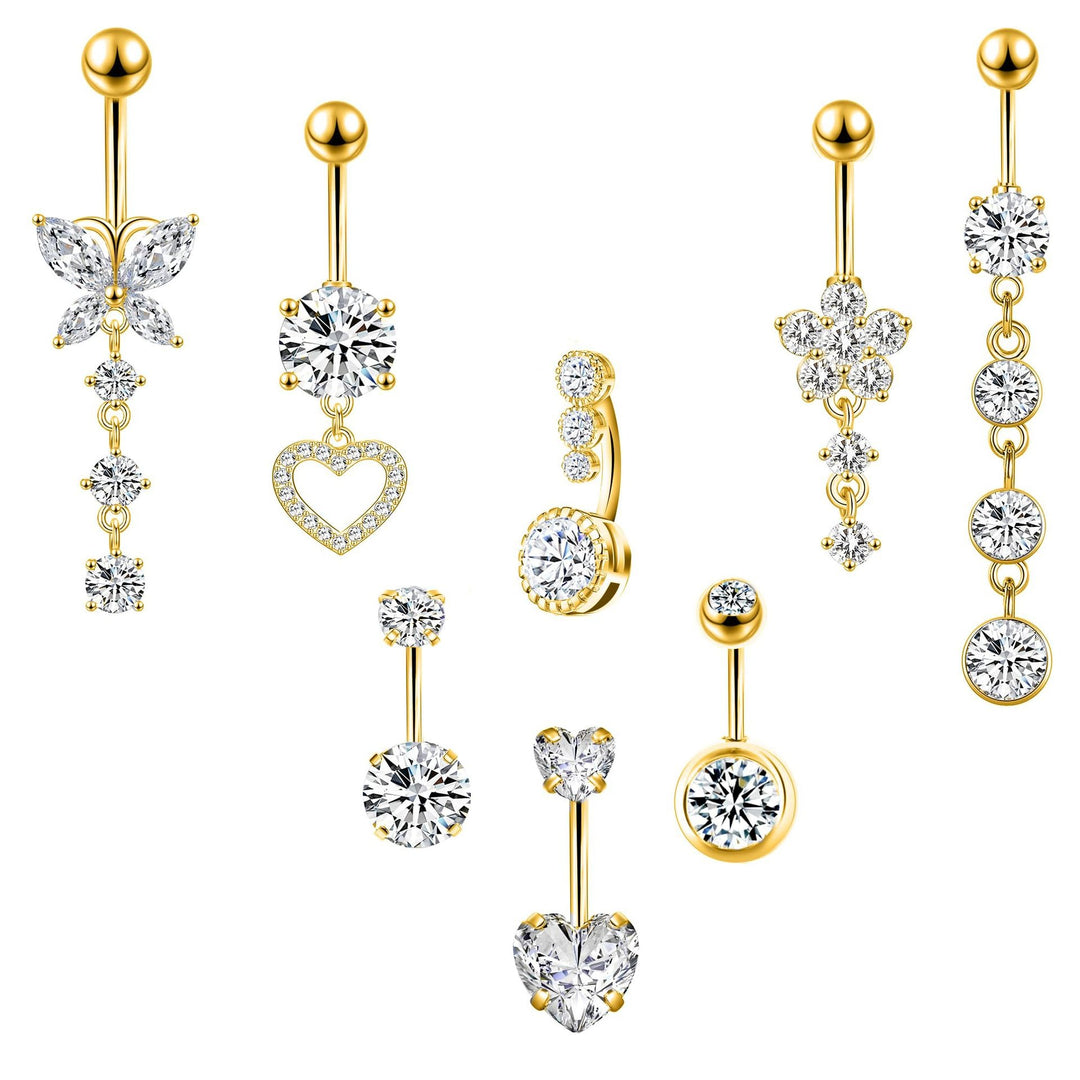 Sterling Silver Non-Piercing Belly Button Ring Set