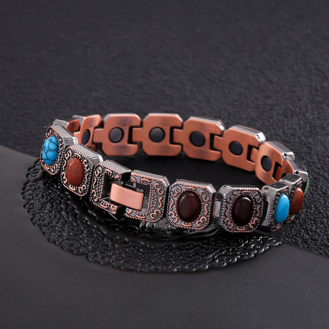 100% Pure Copper Magnetic Bracelet with Natural Turquoise