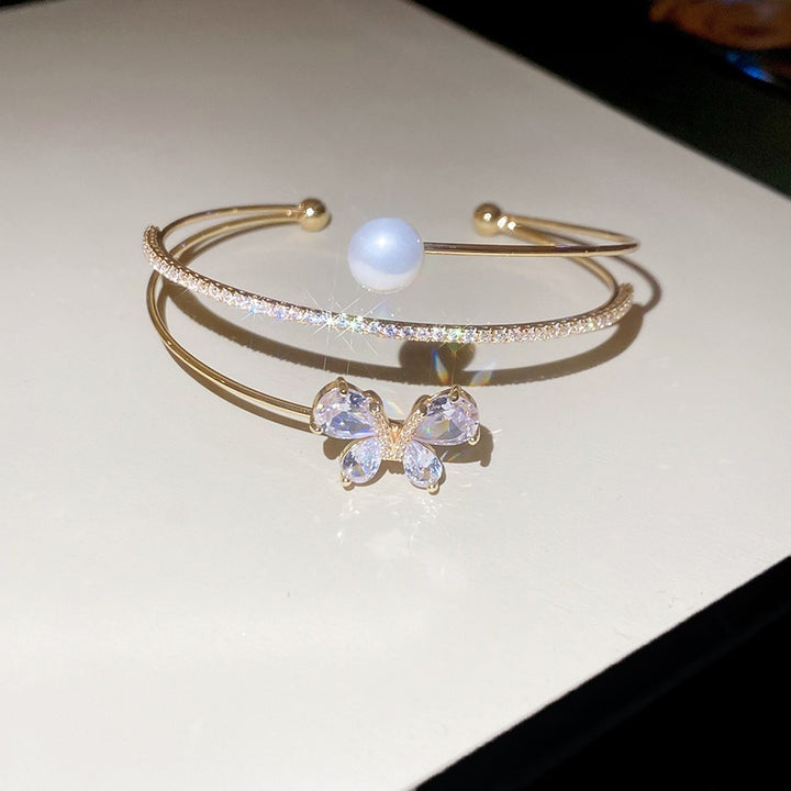 French Vintage Double-Layer Open Cuff Bracelet