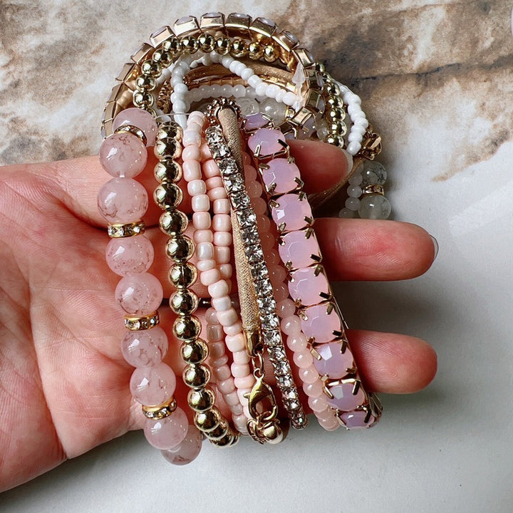 Boho Stackable Beaded Bracelet Set
