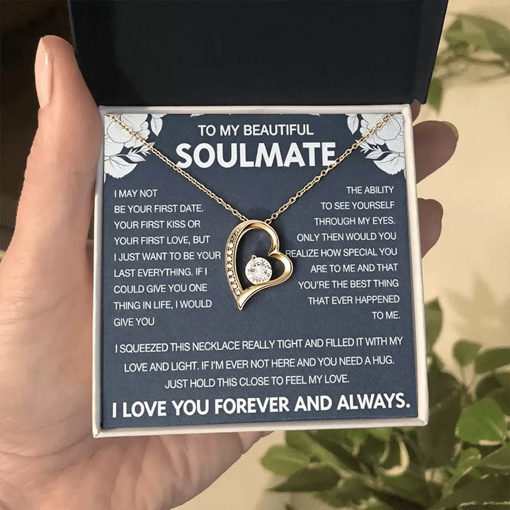 Eternal Love Floating Heart Necklace Personalized Gift Set for Her To My Daughter/Wife/Grandma/Mom/ Granddaughter(Gift Box & Card Included)