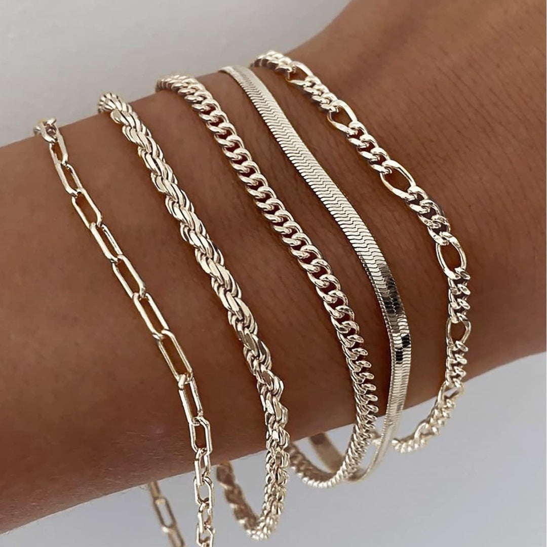 French Stacking Style · Classic Chain Bracelet/Anklet Set