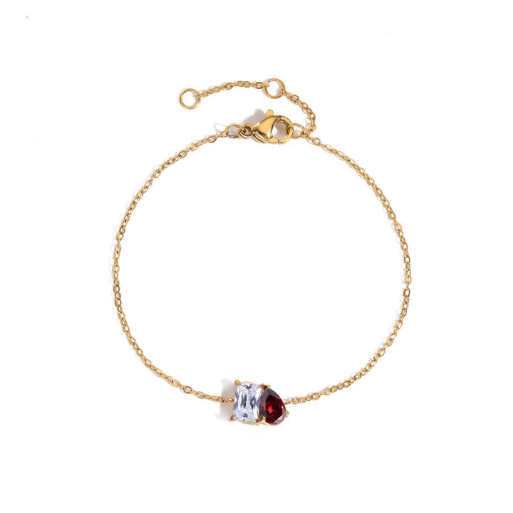 18K Gold Toi et Moi Birthstone Bracelet