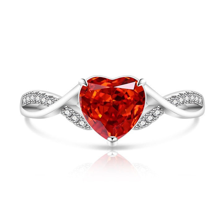Heart of Devotion S925 Sterling Silver Heart-Cut Ring