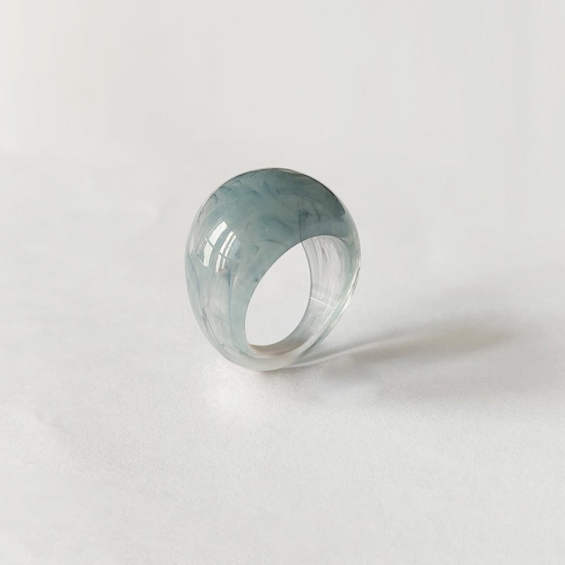 Chunky High-Gloss Resin Dome Ring