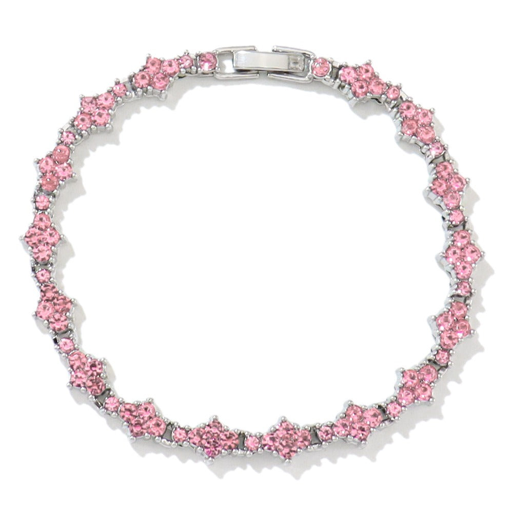 Stellar Cross Full Crystal Tennis Bracelet 5 Color Options Timeless Elegance Protection