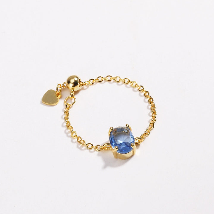 Starlit Chain Adjustable Solitaire Ring
