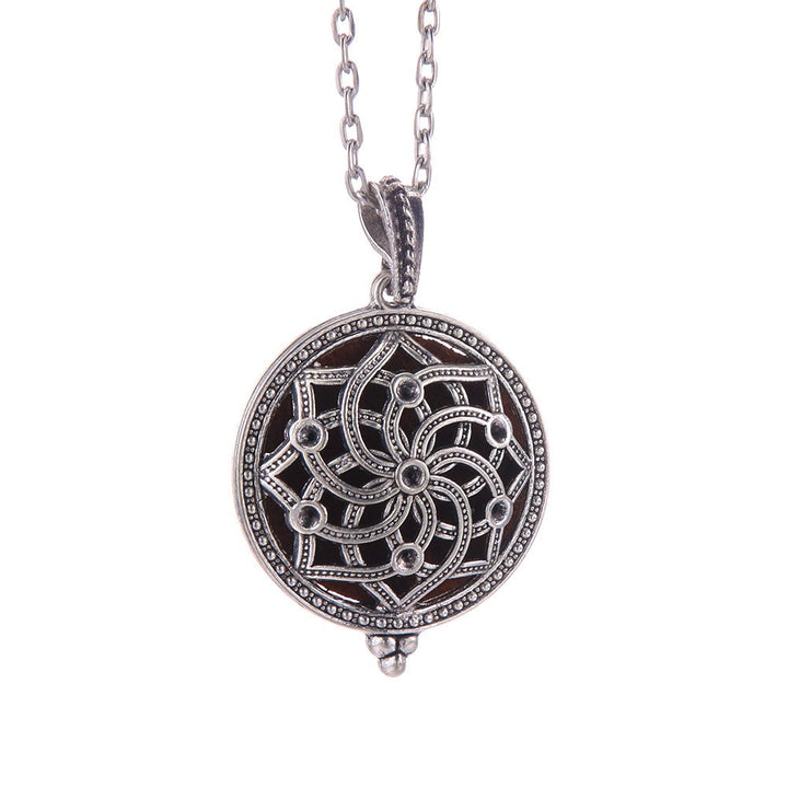 Vintage Antique Bronze/Silver Aromatherapy Essential Oil Diffuser Necklace