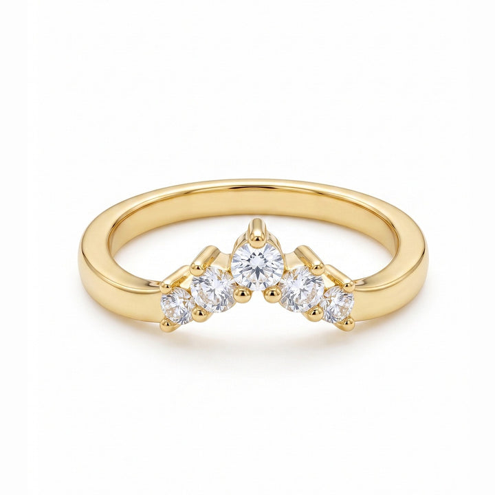 Heartfelt Halo Heart-Cut Solitaire V-Band Stacking Ring Set