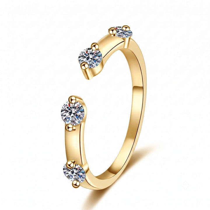 French Elegance Marquise-Cut Solitaire Pavé Stacking Ring Set