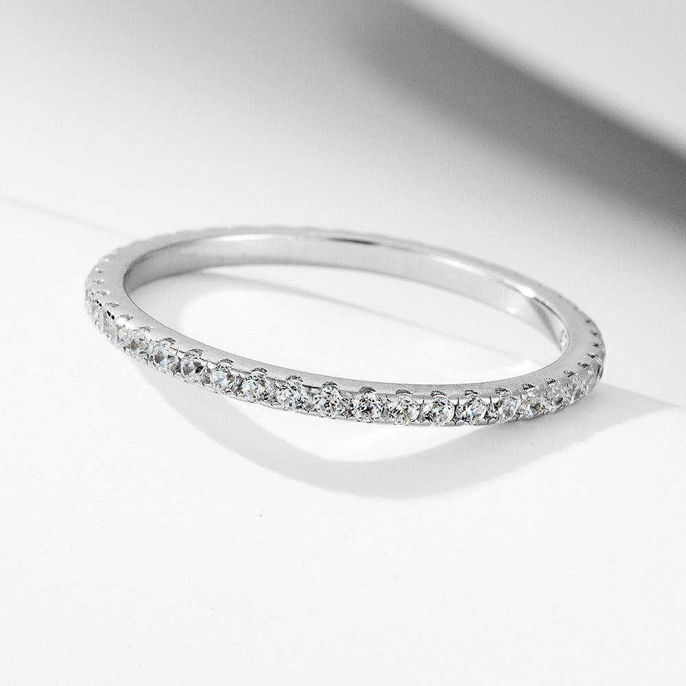 Light Luxury Rectangular Center Stone Ring - Gold/Silver Two-Color Women's Engagement Diamond Ring