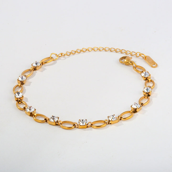 Radiant Rhythm 14K Gold Alternating Chain Gemstone Bracelet