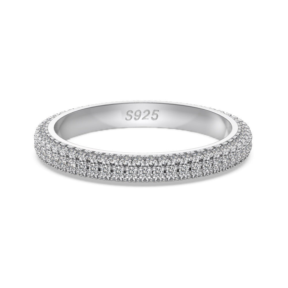 S925 Sterling Silver Moissanite Eternity Band Collection