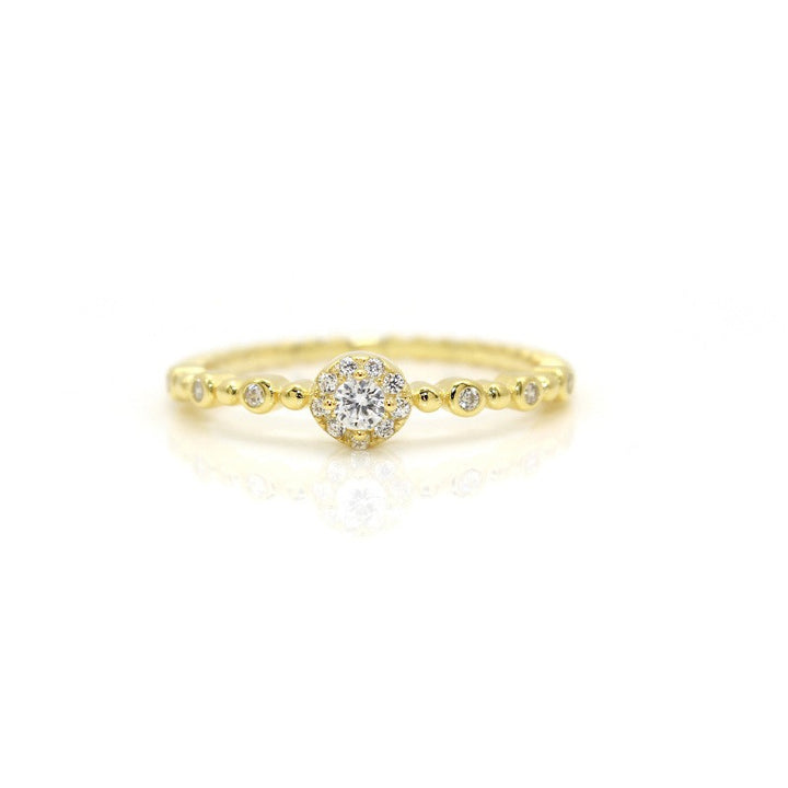 Vintage Milgrain Halo Stackable Ring Set