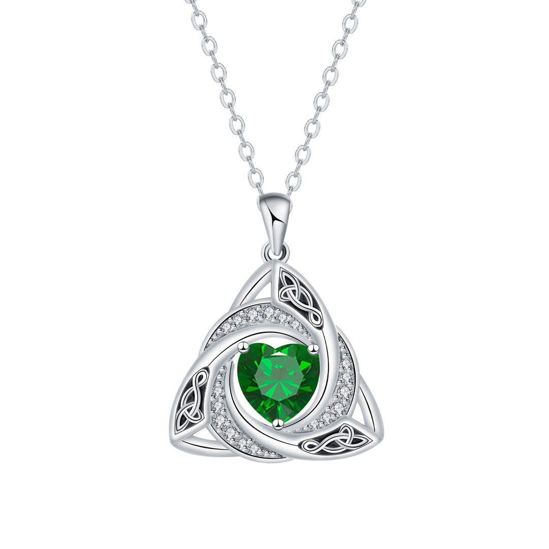 S925 Silver Celtic Knot Birthstone Necklace