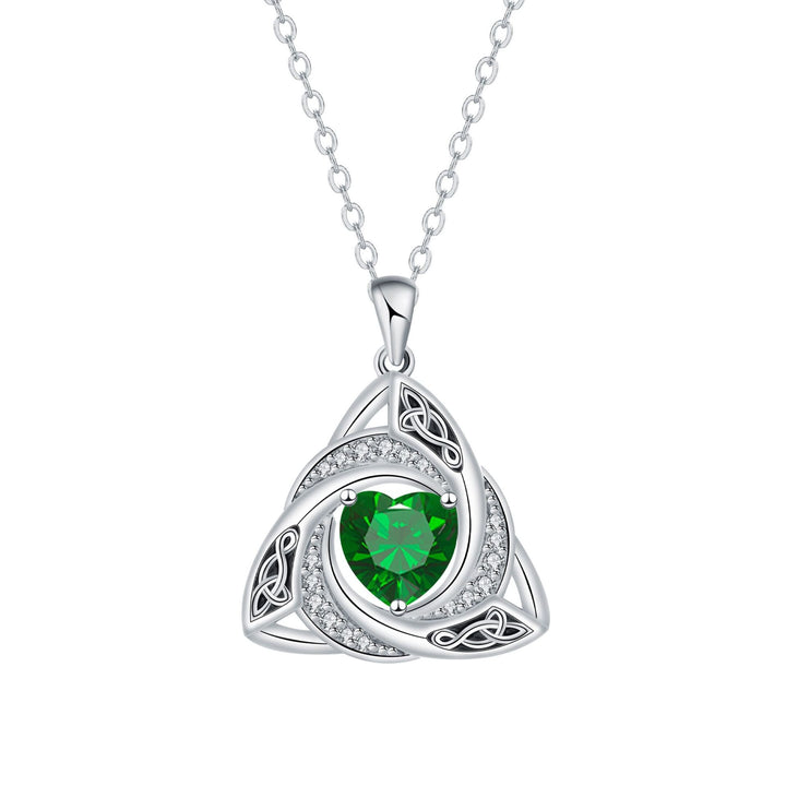 S925 Silver Celtic Knot Birthstone Necklace