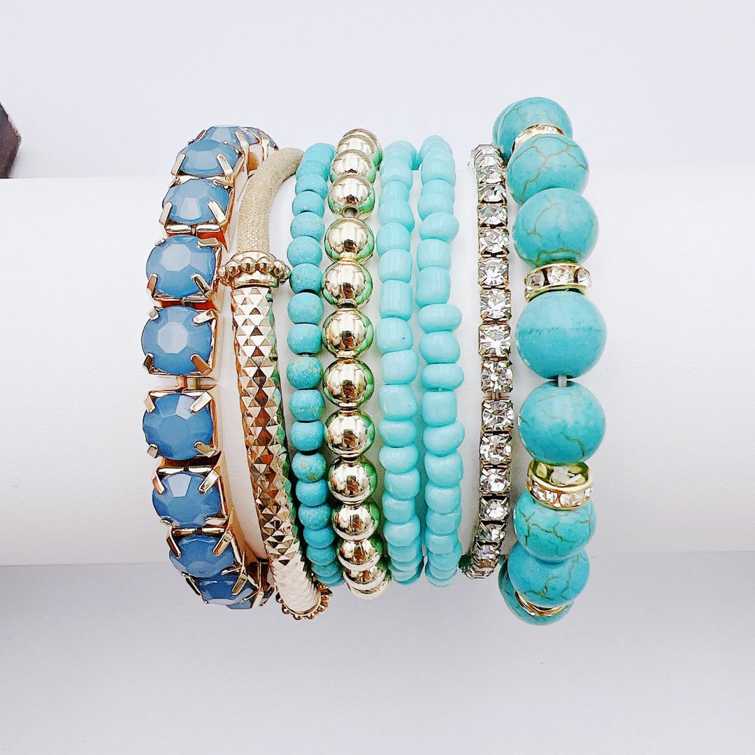Boho Stackable Beaded Bracelet Set